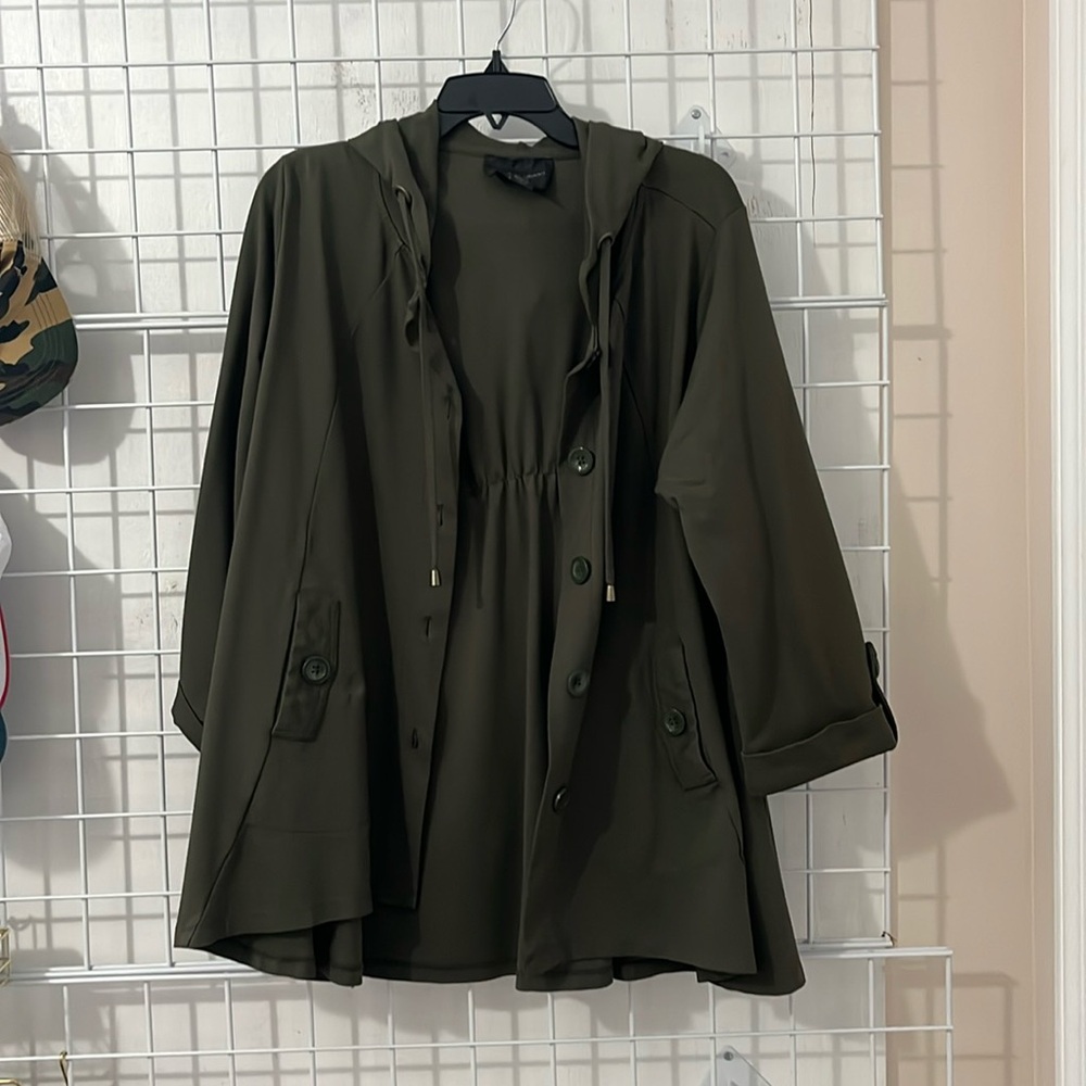 Green hooded jacket